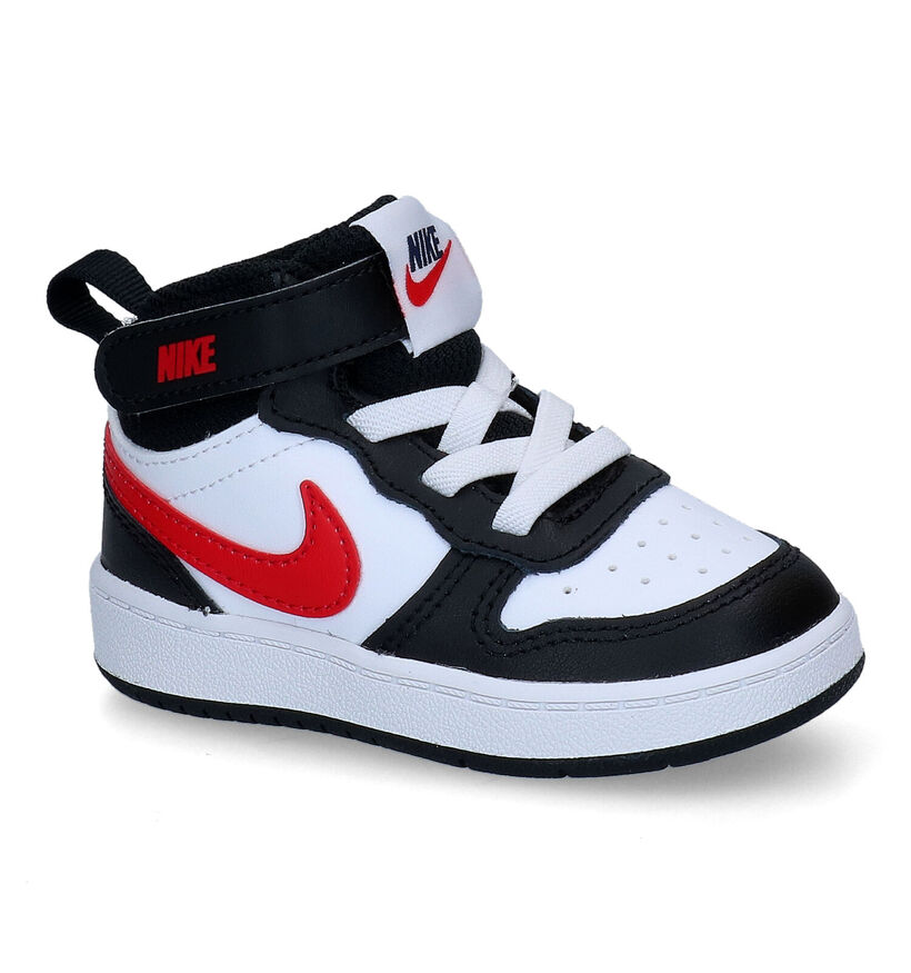 Nike Court Borough Mid 2 TD Baskets en Noir pour garçons (299899) - pour semelles orthopédiques