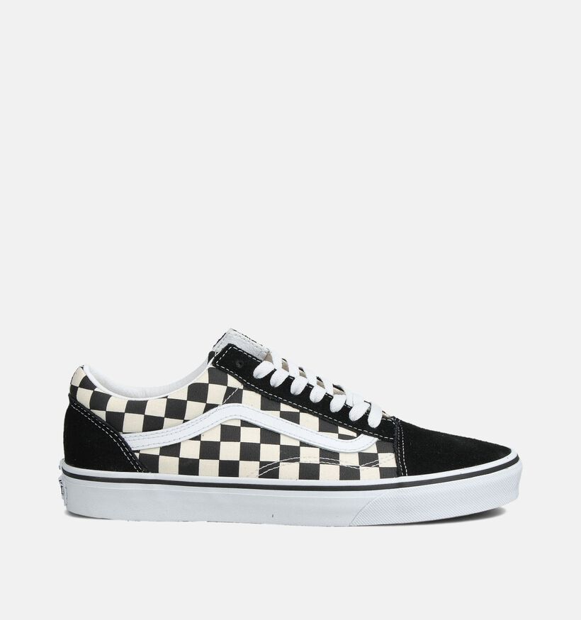 Vans Old Skool Checkerboard Zwarte/Ecru Sneakers voor heren (360216)