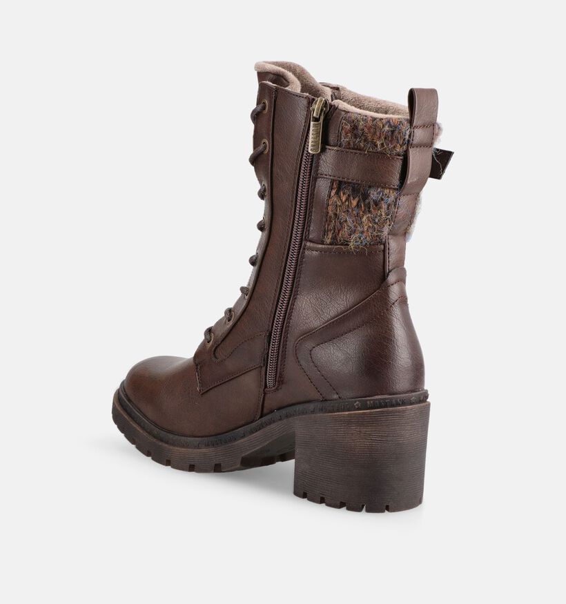 Mustang Bottines en Brun fonc&eacute; pour femmes (378907)