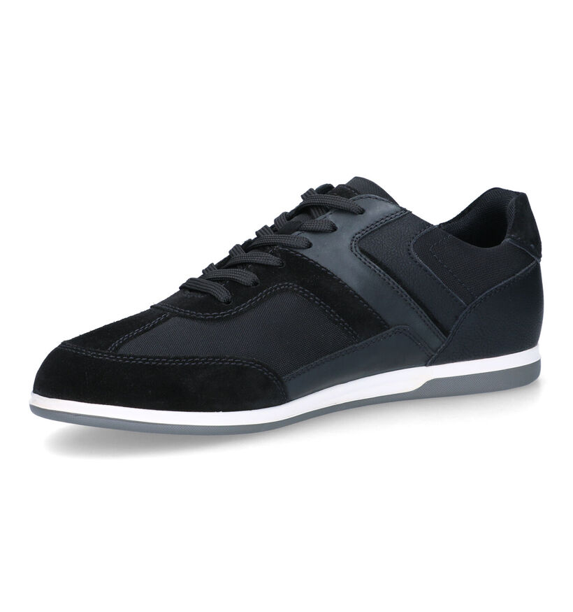 Geox Renan Grijze Veterschoenen in daim (320083)