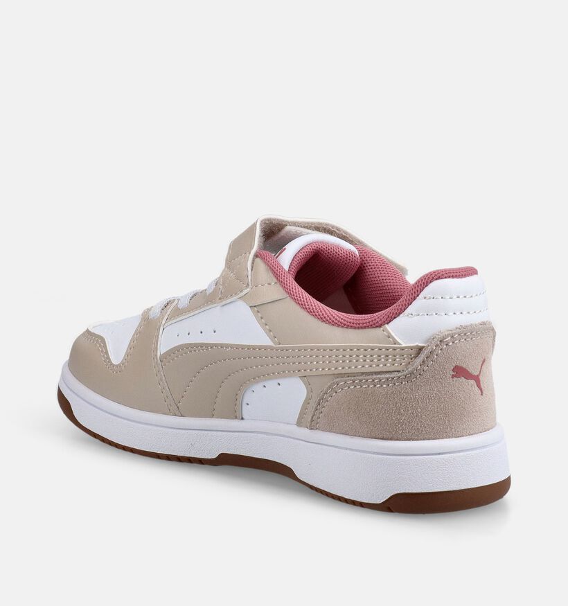 Puma Rebound Slam Winter Safari Beige/Witte Sneakers voor meisjes (375584) - geschikt voor steunzolen