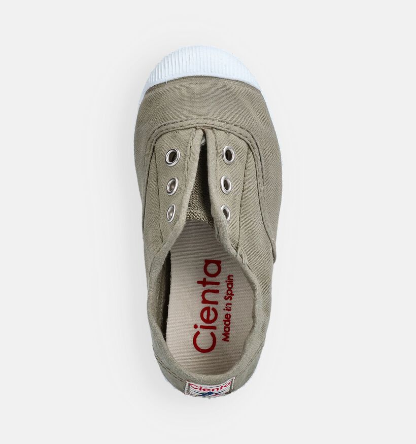 Cienta Slip-ons en Vert pour filles, gar&ccedil;ons (372296) - pour semelles orthop&eacute;diques