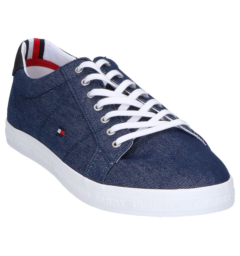 Tommy Hilfiger Essential Blauwe Sneakers in stof (268458)