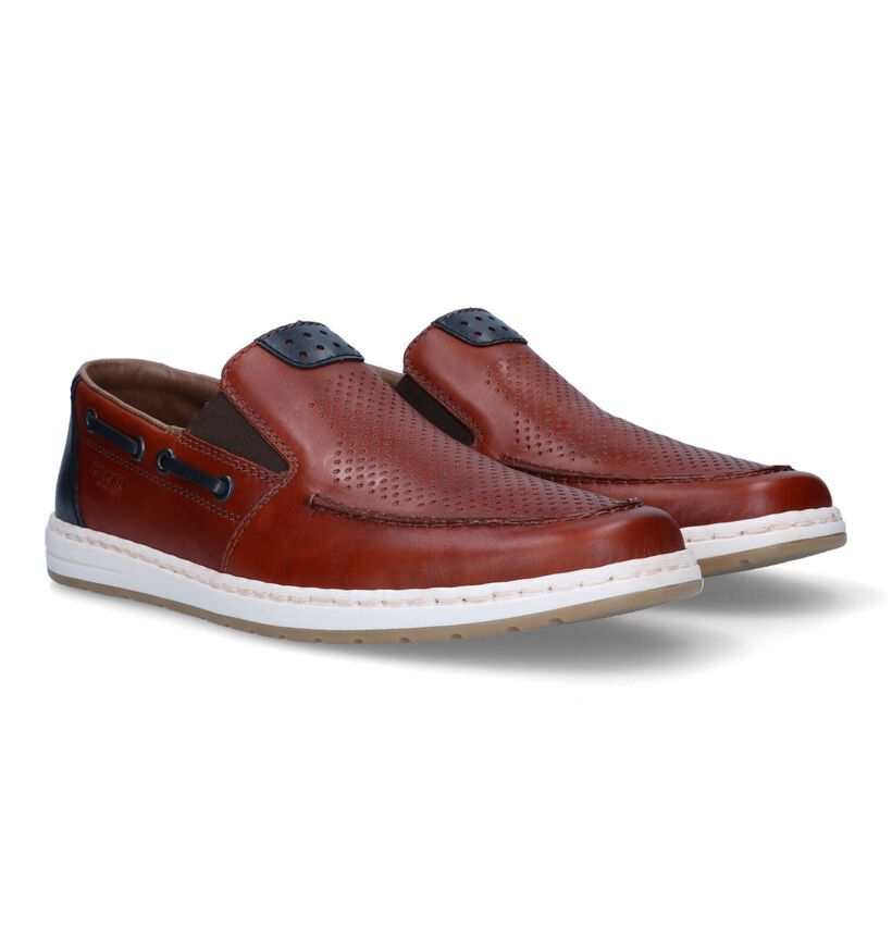 Rieker Chaussures à enfiler en Cognac en cuir (323621)