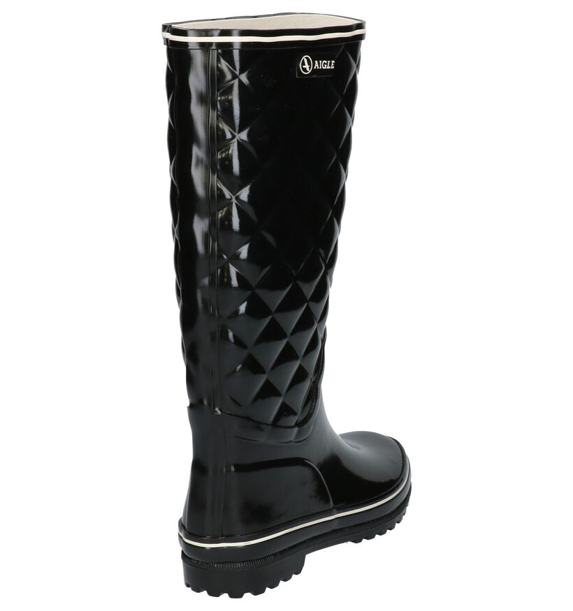 Aigle Venise Quilt Bottes de Pluie en Noir en caoutchouc (263404)