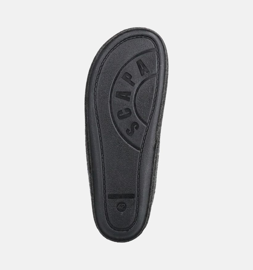 Scapa Pantoufles ferm&eacute;es en Gris fonc&eacute; pour hommes (380969) - pour semelles orthop&eacute;diques