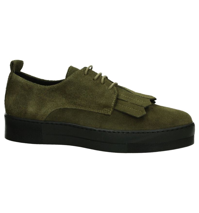 Louisa Baskets basses en Vert kaki en daim (202549)