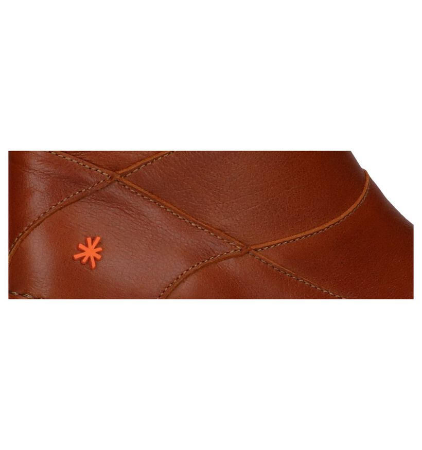 Cognac Geklede Enkellaarzen Art Oteiza in leer (226195)