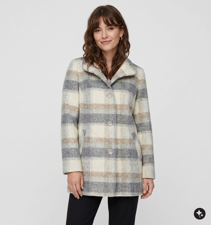 Barbara Lebek Manteau court en Beige/Gris pour femmes (380690)