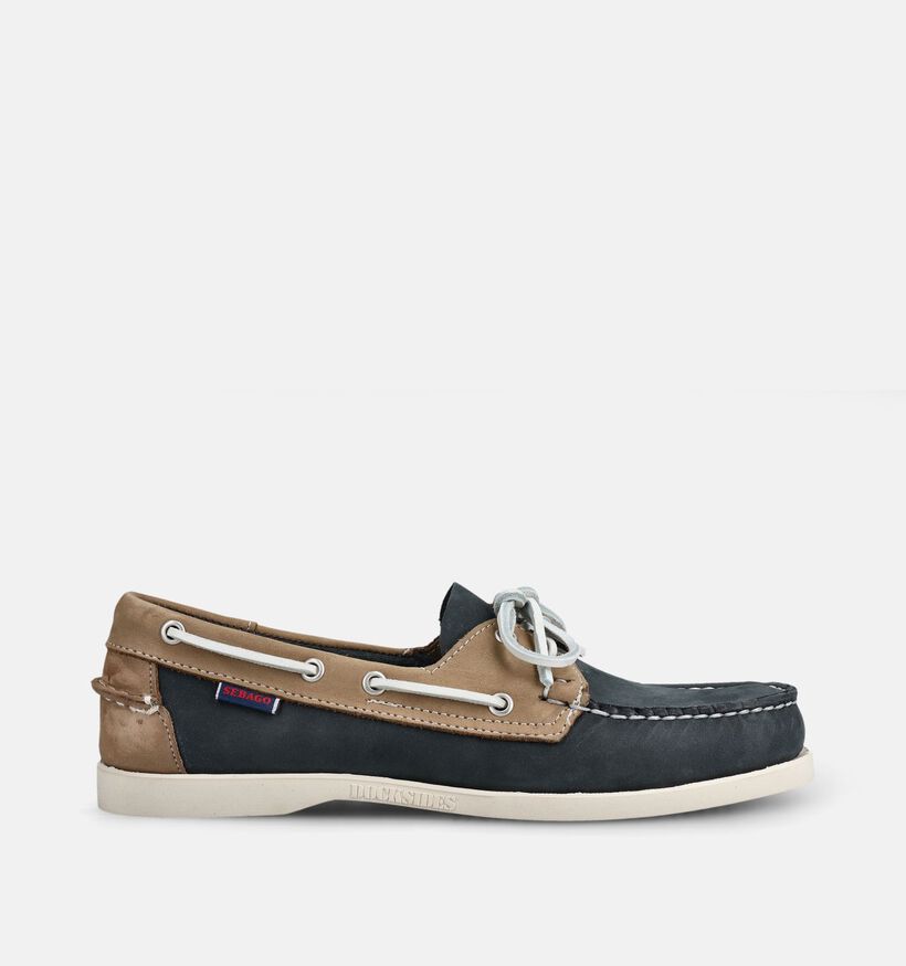 Sebago Dockside Portland Spinnaker Chaussures bateau en Bleu fonc&eacute; pour hommes (370256)