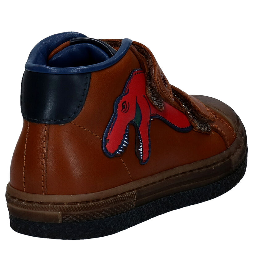 STONES and BONES Linop Cognac Velcroboots in leer (295163)