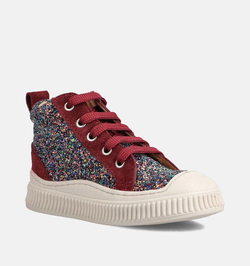 Milo & Mila Bordeaux Hoge Sneakers voor meisjes (362934) - geschikt voor steunzolen