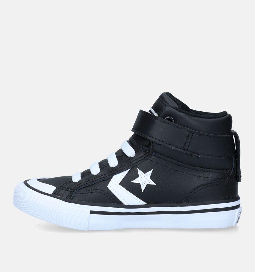 Converse Pro Blaze Strap Leather Zwarte Sneakers voor jongens, meisjes (333249)