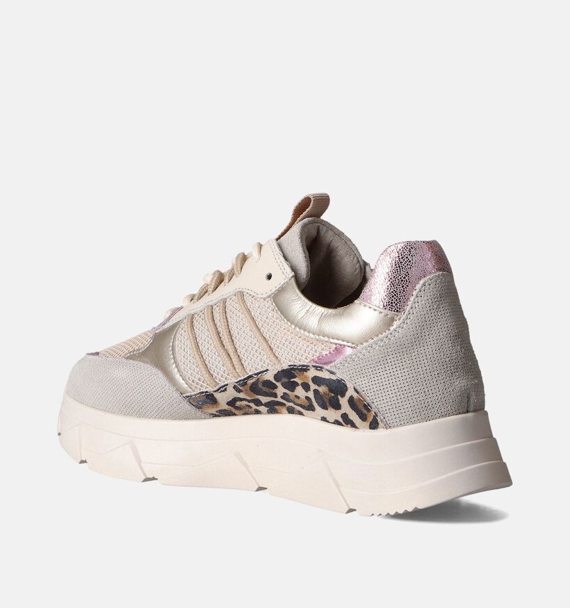 Tango Kady Fat Leopard Beige Sneakers voor dames (362959) - geschikt voor steunzolen