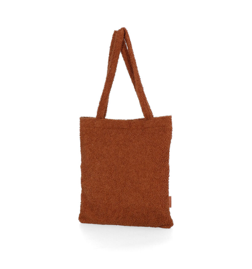 Unique Cognac Shopper in stof (317383)