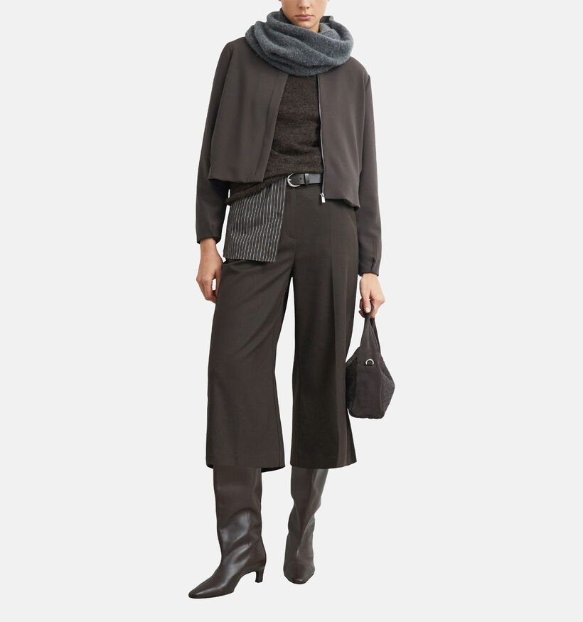 comma Mulch Melange Donkerbruine Culotte Broek voor dames (381797)