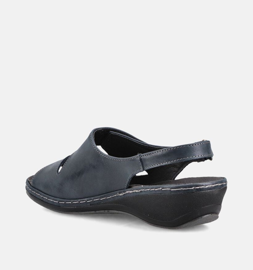 Hush Puppies Rigao Donkerblauwe Sandalen met sleehak voor dames (370587) - geschikt voor steunzolen