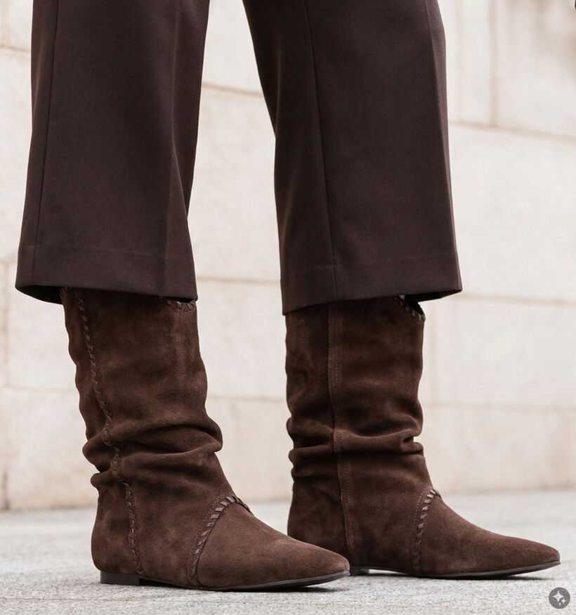 Poelman Dark Brown Cow Donkerbruine Laarzen voor dames (388205)