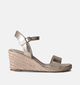 Tamaris Sandales avec talon compensé en Or pour femmes (354375)