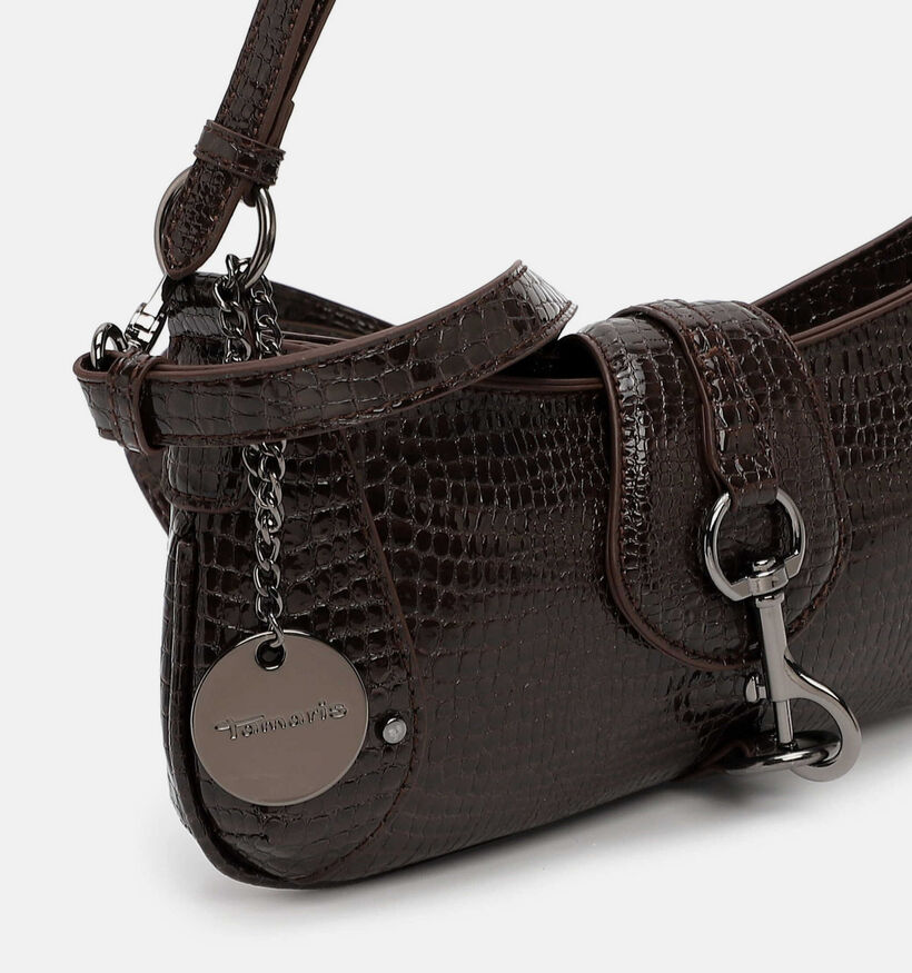 Tamaris Marina Snake Donkerbruine Schoudertas voor dames (378748)