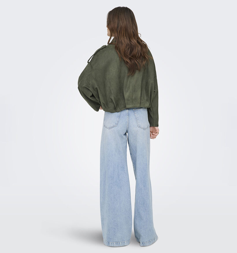 JDY Nia Faux Suede Manteau court en Vert fonc&eacute; pour femmes (385811)