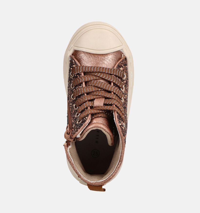 Milo & Mila Baskets en Marron pour filles (378966) - pour semelles orthop&eacute;diques