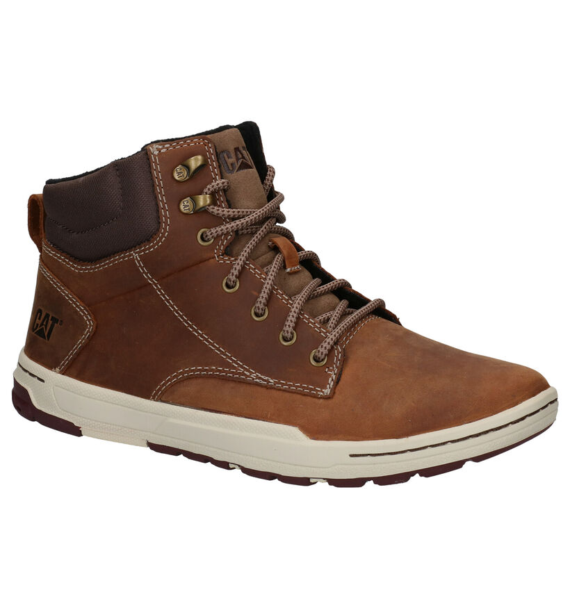 Caterpillar Colfax Mid Bottines en Cognac en cuir (282688)