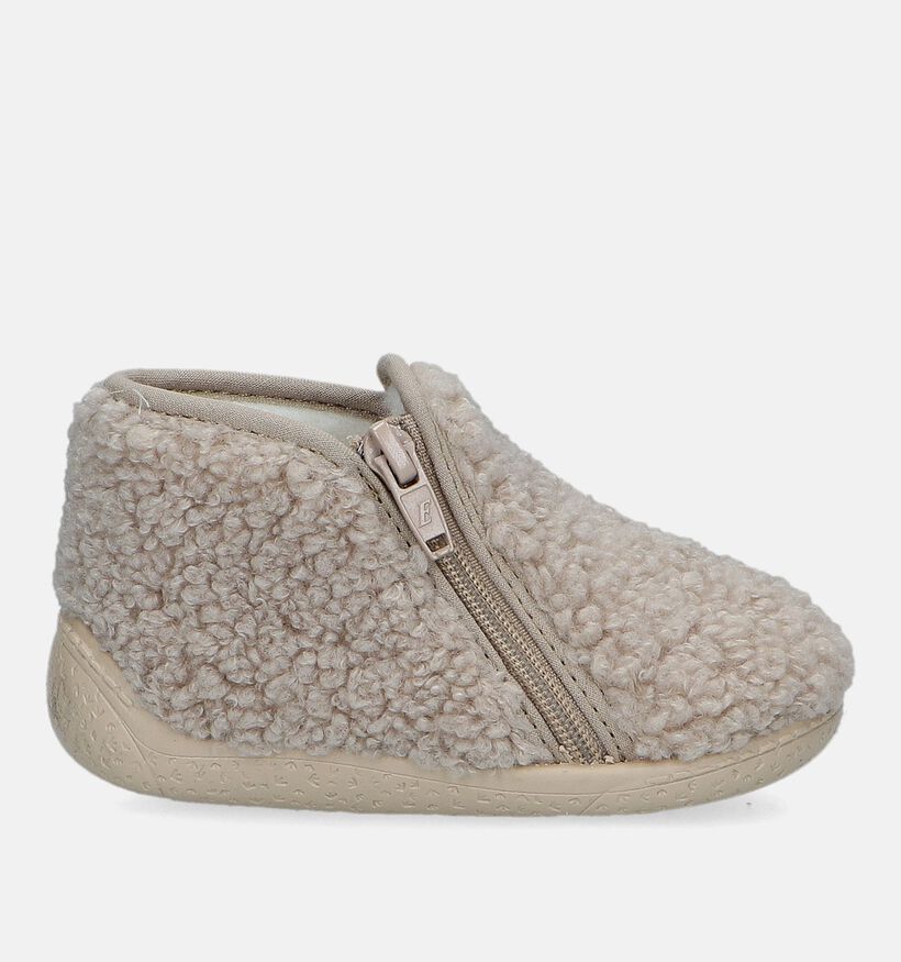 Milo & Mila Beige Teddy Babypantoffels voor jongens, meisjes (332277)