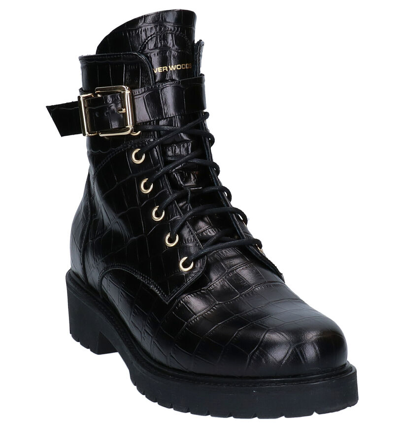 River Woods Echo Bottines en Noir en cuir (281919)