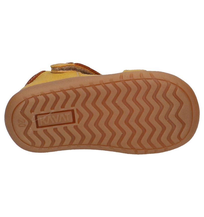 Kavat Sandales pour bébé en Jaune ocre en cuir (247829)