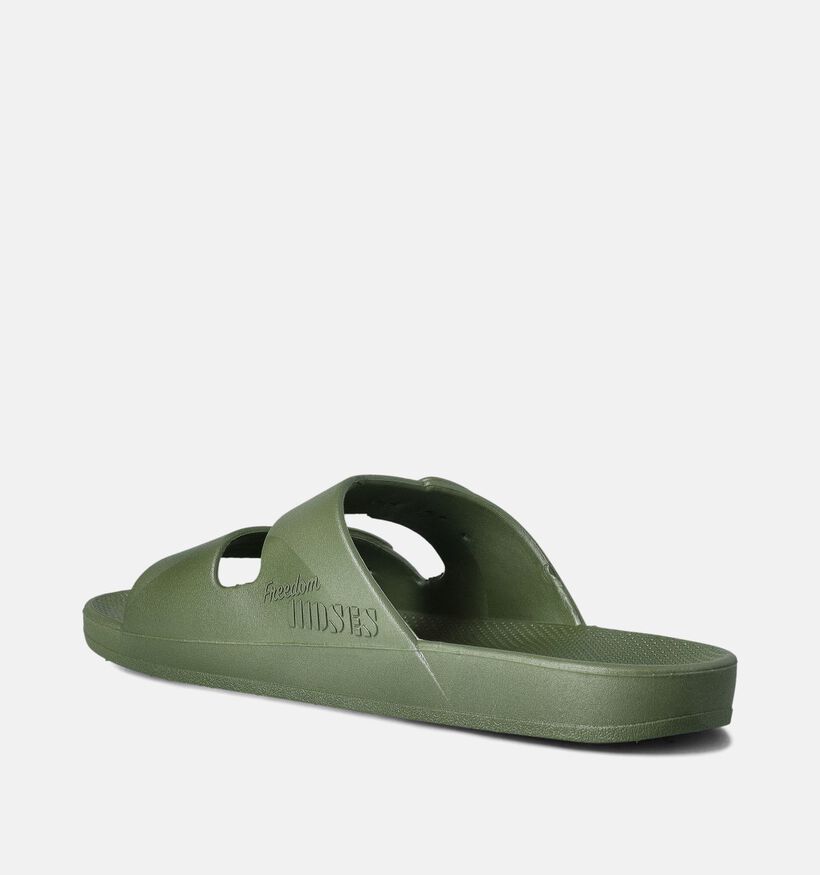 Freedom Moses Basic Claquettes en Vert kaki pour femmes (354876)