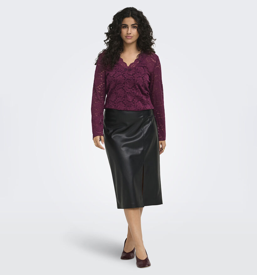 ONLY Carmakoma Nikka Longsleeve en Bordeaux pour femmes (381907)