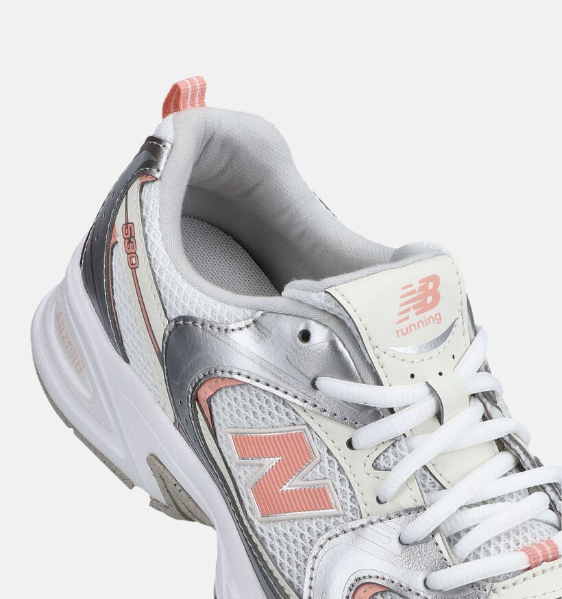 New Balance 530 Zilveren/Zalmroze Sneakers voor meisjes (375229) - geschikt voor steunzolen