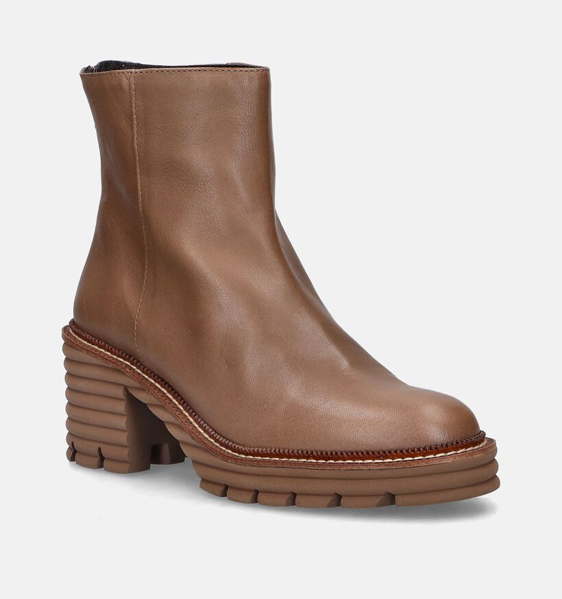 Pedro Miralles Camel Enkellaarzen met blokhak voor dames (347294)