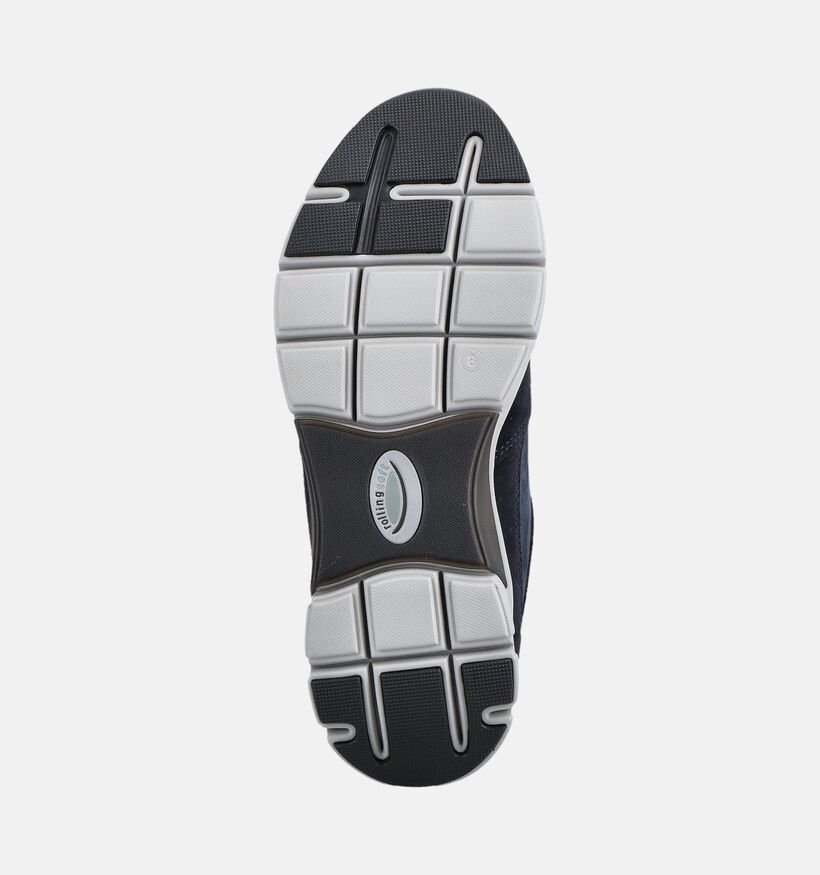 Gabor Rollingsoft Baskets Slip-on en Bleu fonc&eacute; pour hommes (380906) - pour semelles orthop&eacute;diques
