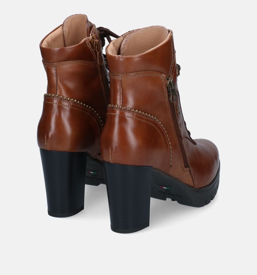 NeroGiardini Bottines à lacets en Cognac pour femmes (314399)