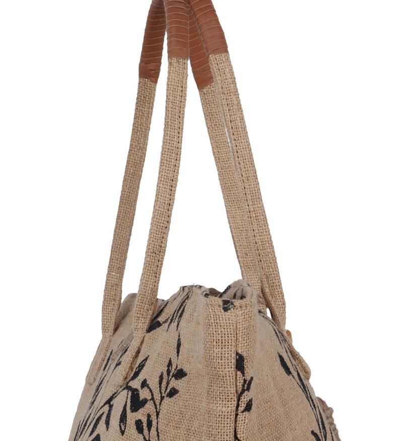 Woomen Oeillet Beige Jute Shopper Tas voor dames (324974)