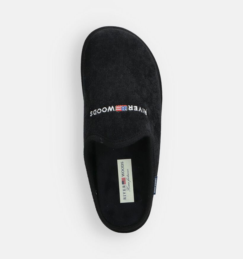 River Woods Hendrik Zwarte Pantoffels voor heren (381211) - geschikt voor steunzolen