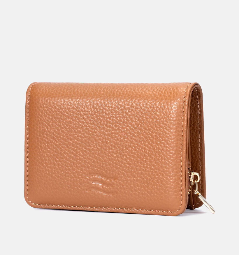 Crinkles Porte-monnaie zippé en Cognac pour femmes (365767)