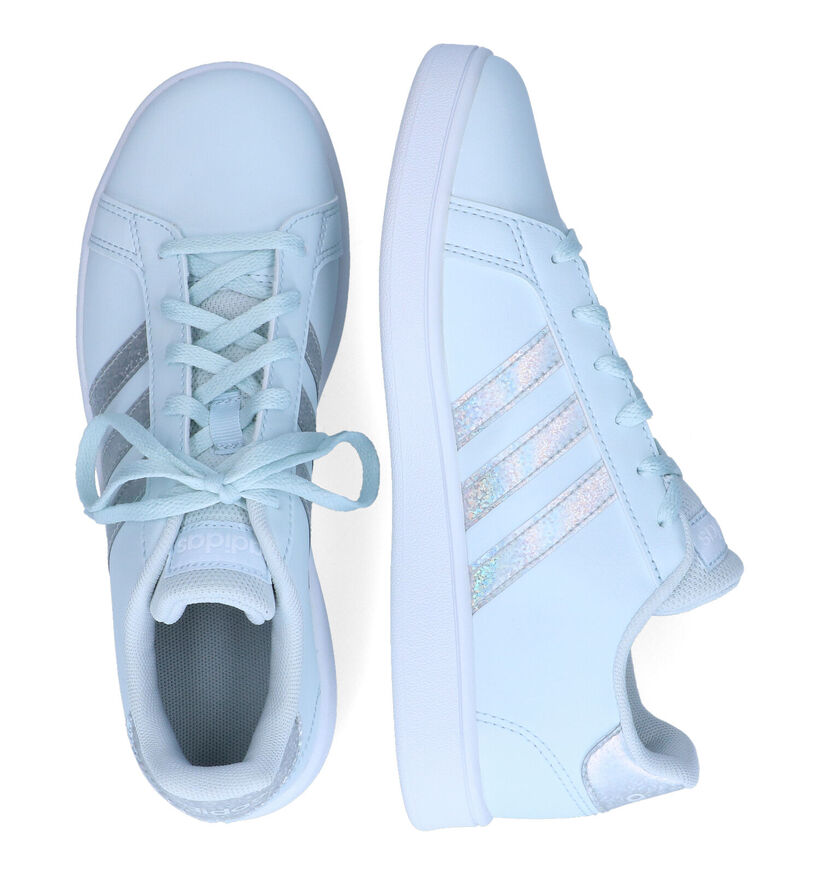 adidas Grand Court K Baskets en Bleu en simili cuir (308070)