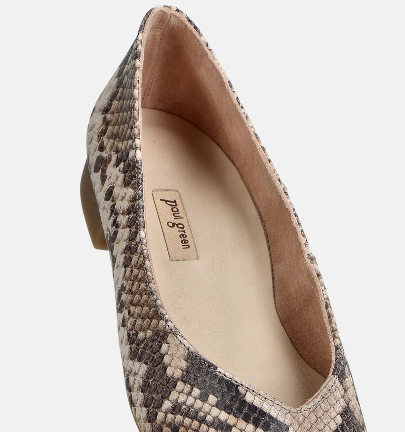 Paul Green Beige Ballerina's Slangenprint voor dames (374111) - geschikt voor steunzolen