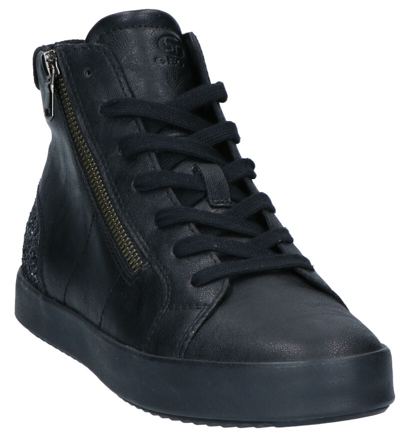 Geox Zwarte Hoge Sneakers in kunstleer (255260)