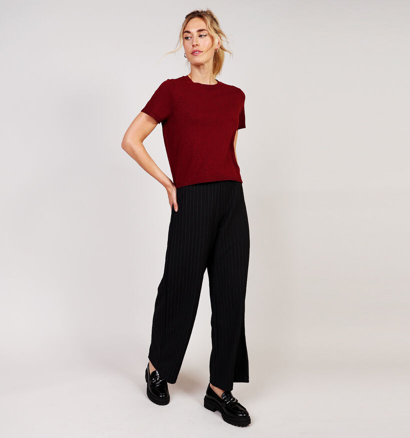 JDY Bodil Knit T-shirt en Bordeaux pour femmes (359946)