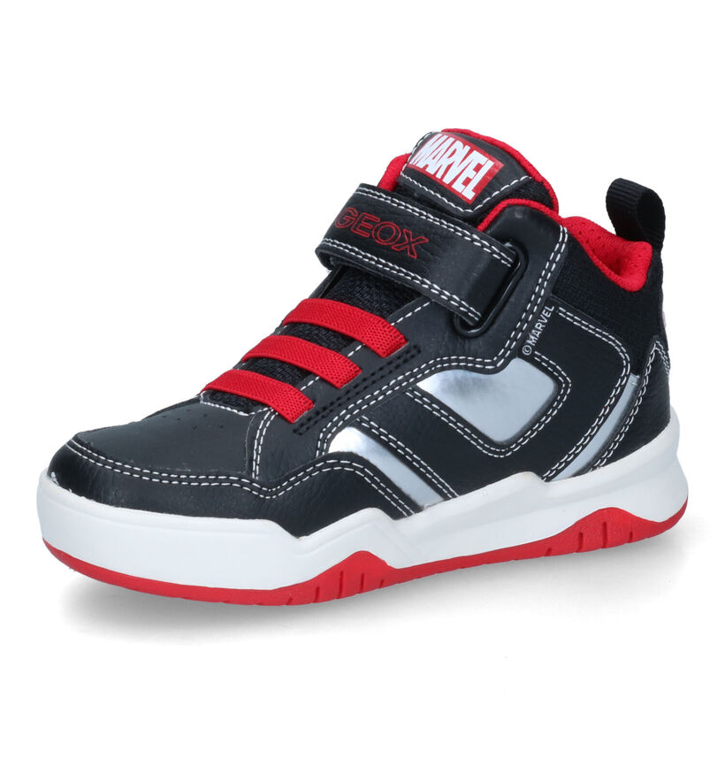 Geox Perth Zwarte Sneakers Marvel Spiderman in kunstleer (317622)