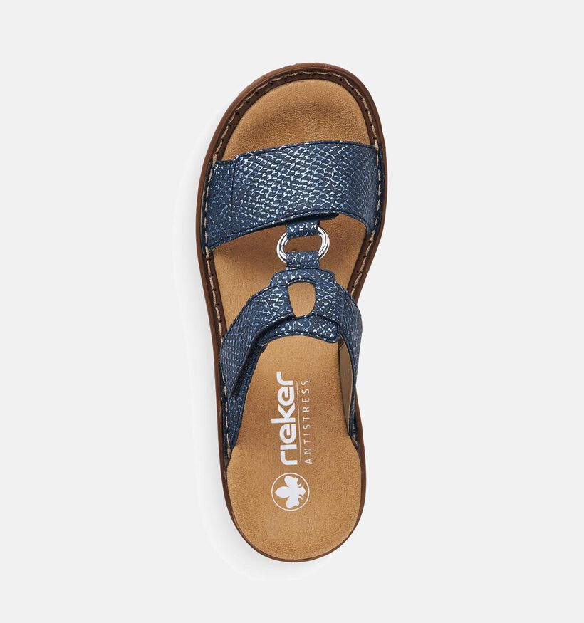 Rieker Nu-pieds plates en Bleu pour femmes (354943)