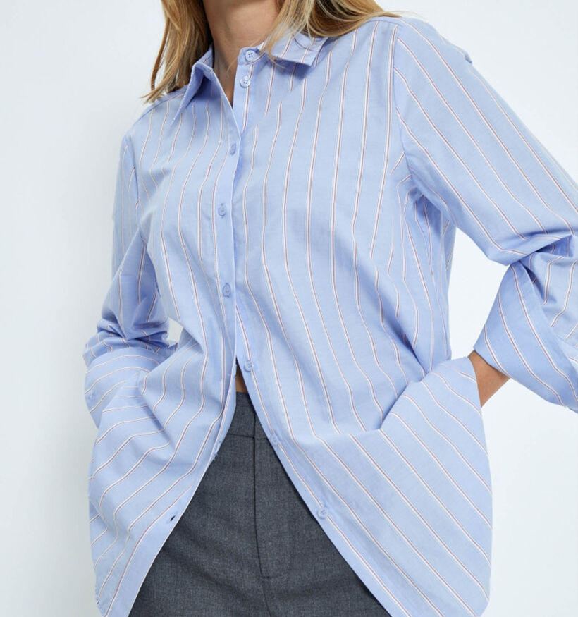 Minus Liora Oversize Chemise raye en Bleu pour femmes (352009)