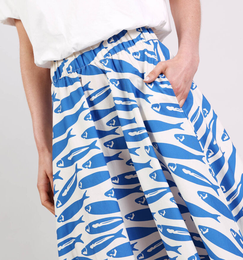 Vila Valencia Blauwe/Gele Lange Rok voor dames (375154)
