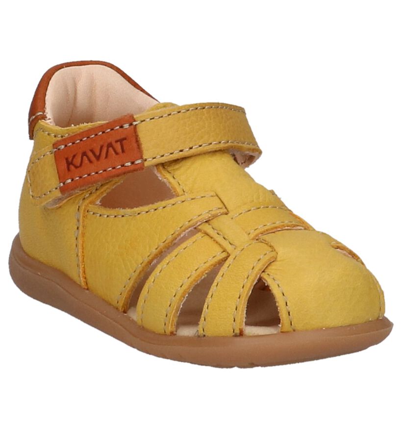 Kavat Sandales pour bébé en Jaune ocre en cuir (247829)