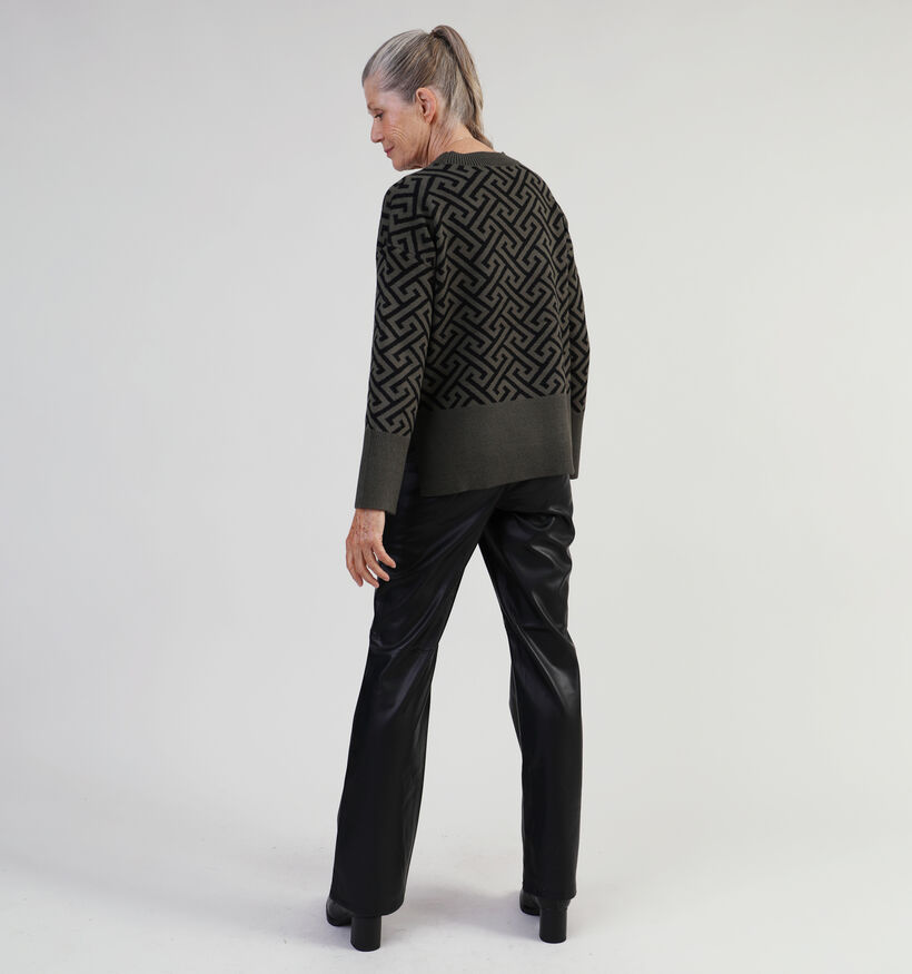 Pieces Nicha Zwarte Wijde broek voor dames (332362)