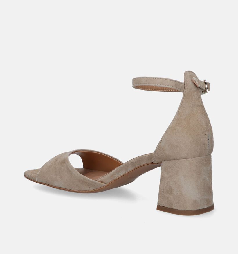 Signatur Sandales avec talon en Beige pour femmes (341926)